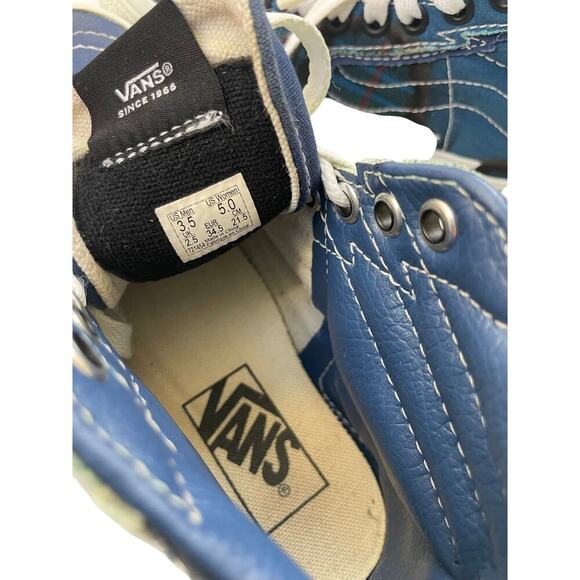 Vans SK8 Hi Bolt Big Reveal Sneakers Navy Flames Woman Sz 5 Skater versatile - Picture 3 of 16